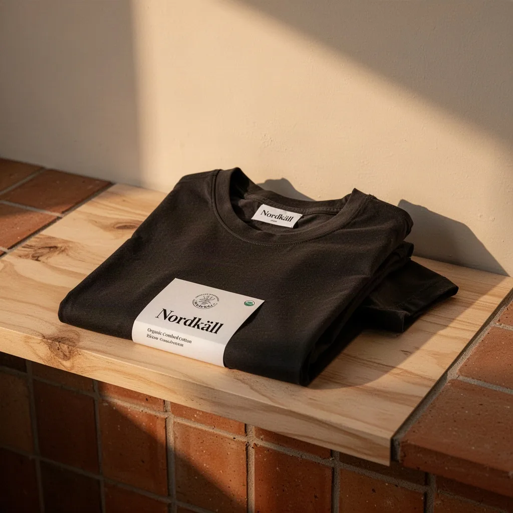 Nordkäll Klassisk T-shirt i Ekologisk Kammad Bomull